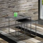 Paire de Tables Basses en Acier Peint Anthracite - Sospiro Viadurini