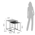 Paire de Tables Basses en Acier Peint Anthracite - Sospiro Viadurini