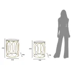 Paire de Tables Basses en Fer avec Plateau Rond en Verre - Etro Viadurini