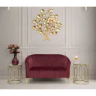 Paire de Tables Basses en Fer Doré avec Plateau Rond en Verre - Etro Viadurini