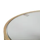 Paire de Tables Basses Rondes en Verre et Fer Doré - Avola Viadurini