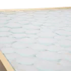 Paire de Tables Téléphoniques Carrées en Fer Doré et Plateau en Verre - Pape Viadurini