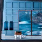 Paire de Vases Décoratifs en Verre Coloré Bleu et Fumé, Design Moderne - Adriano Viadurini