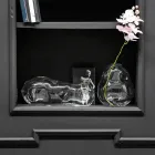 Paire de Vases Décoratifs en Verre Soufflé Transparent, Fabriqués en Italie - Pedro Viadurini