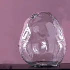Paire de Vases Décoratifs en Verre Soufflé Transparent, Fabriqués en Italie - Pedro Viadurini