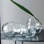 Paire de Vases Décoratifs en Verre Soufflé Transparent, Fabriqués en Italie - Pedro Viadurini