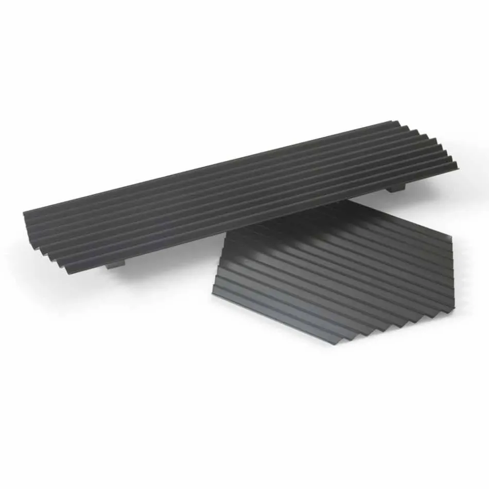 Paire de plateaux en acier laqué noir ou or design moderne - Savona Viadurini