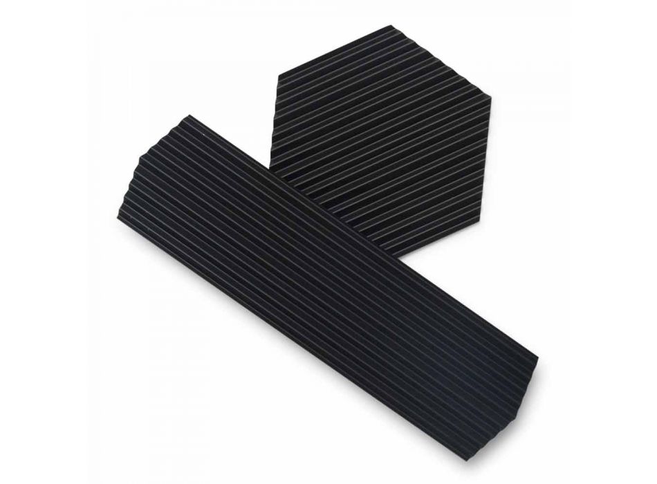 Paire de plateaux en acier laqué noir ou or design moderne - Savona Viadurini