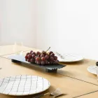 Paire de plateaux en acier laqué noir ou or design moderne - Savona Viadurini