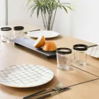 Paire de plateaux en acier laqué noir ou or design moderne - Savona Viadurini