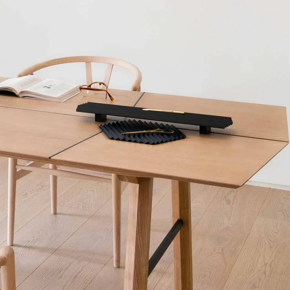 Paire de plateaux en acier laqué noir ou or design moderne - Savona Viadurini