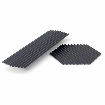 Paire de plateaux en acier laqué noir ou or design moderne - Savona Viadurini