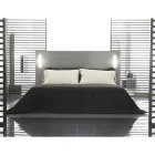 Housse de couette en lin noir avec cristaux pour lit double de luxe - Damante Viadurini