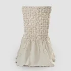 Housse de chaise élégante avec dossier pour salon en lin brodé - Panteo Viadurini