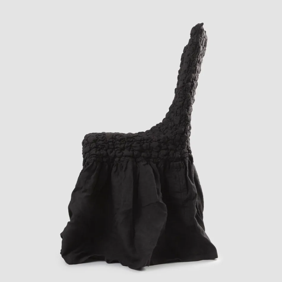 Housse de chaise élégante avec dossier pour salon en lin brodé - Panteo Viadurini