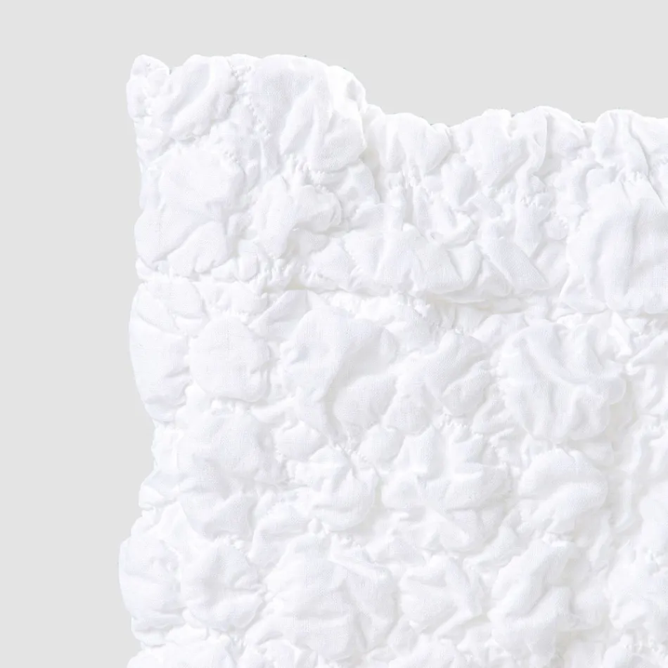 Housse de chaise élégante avec dossier pour salon en lin brodé - Panteo Viadurini