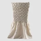 Housse de chaise élégante avec dossier pour salon en lin brodé - Panteo Viadurini