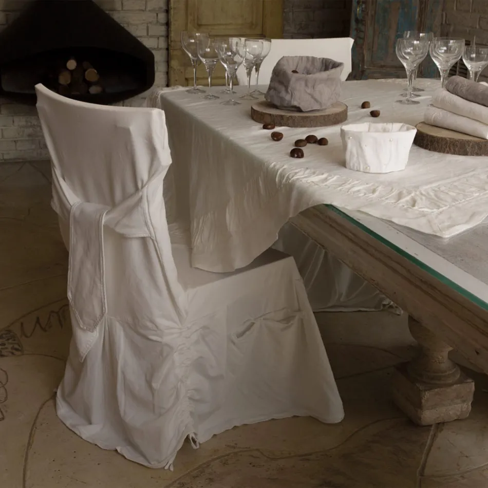 Housse de chaise élégante pour salon en coton coloré avec dossier - Filippa Viadurini