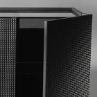 Enfilade deux portes noires avec 2 portes et tiroirs retrait Flora Viadurini