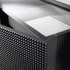 Enfilade deux portes noires avec 2 portes et tiroirs retrait Flora Viadurini