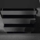 Enfilade deux portes noires avec 2 portes et tiroirs retrait Flora Viadurini