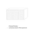 Enfilade deux portes noires avec 2 portes et tiroirs retrait Flora Viadurini