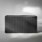 Enfilade deux portes noires avec 2 portes et tiroirs retrait Flora Viadurini