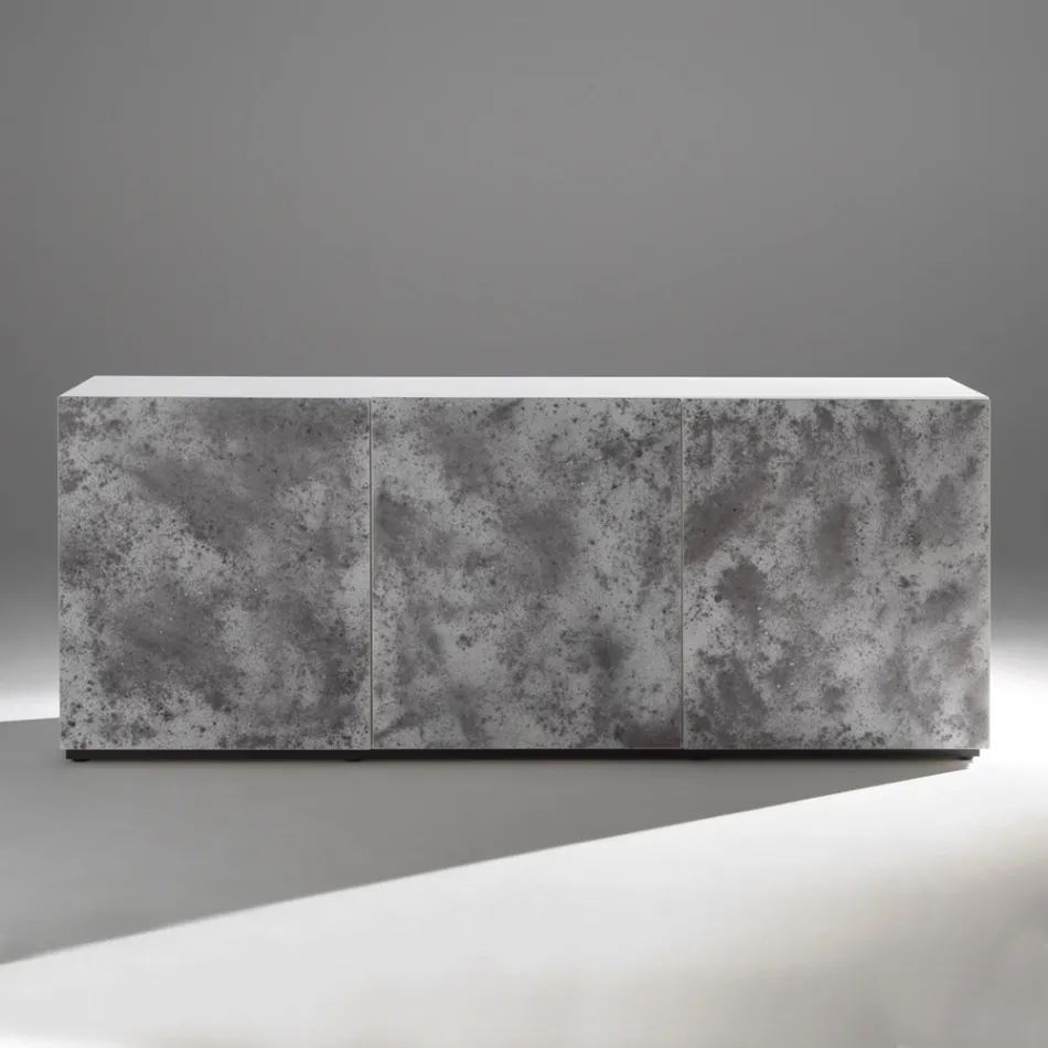 Buffet 3 portes avec 3 étagères intérieures en bois et MDF - Pesci Viadurini