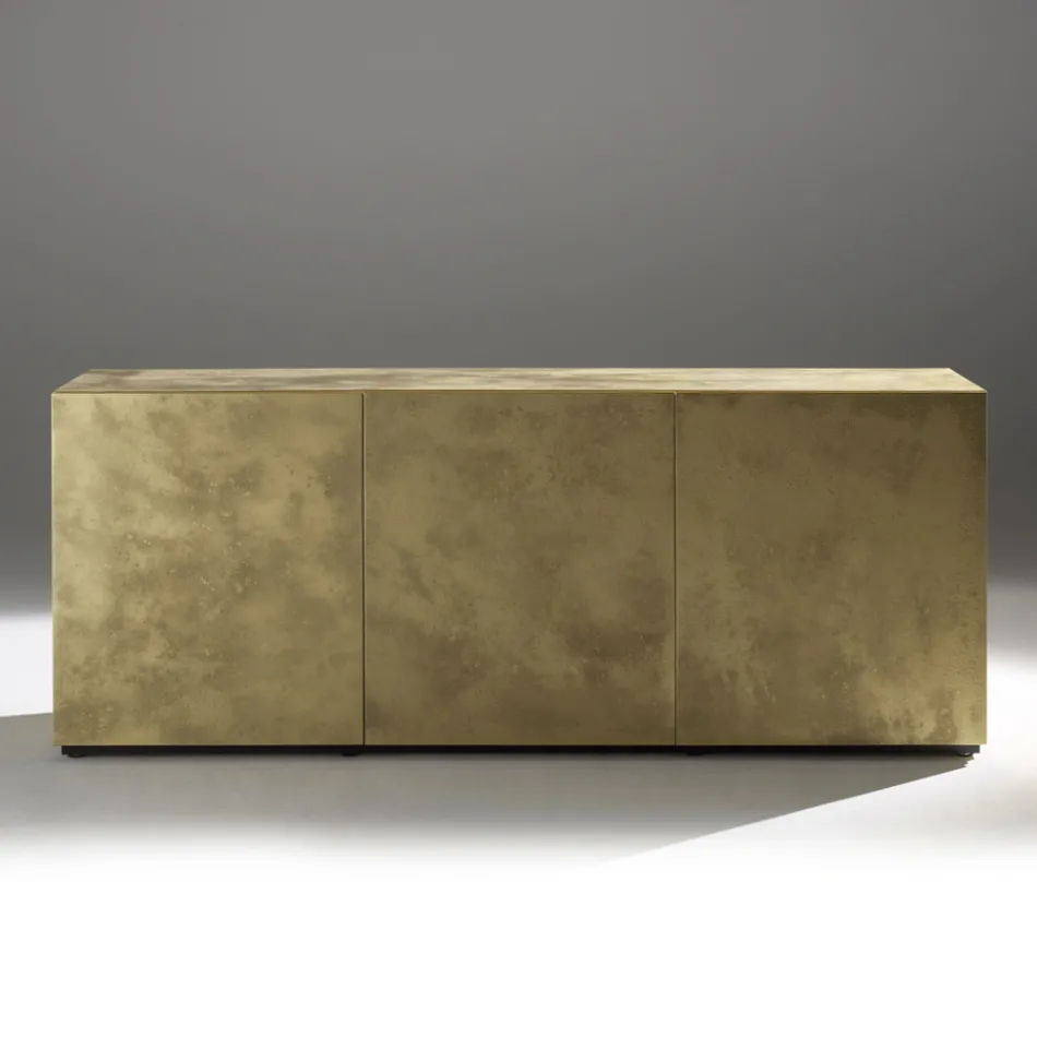 Buffet 3 portes avec 3 étagères intérieures en bois et MDF - Pesci Viadurini