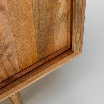 Buffet avec deux portes coulissantes design en bois de manguier, Cepagatti