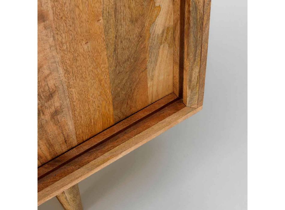 Buffet avec deux portes coulissantes design en bois de manguier, Cepagatti Viadurini