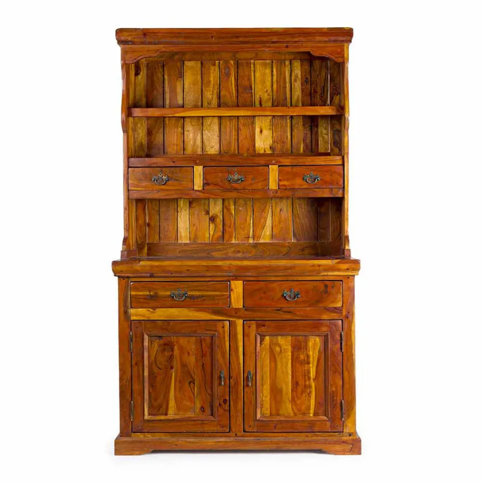 Buffet haut de style classique avec structure en bois d'acacia massif - Umami Viadurini