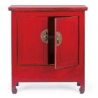 Enfilade basse vintage avec 2 portes en bois d'orme rouge Homemotion - Konan Viadurini