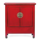 Enfilade basse vintage avec 2 portes en bois d'orme rouge Homemotion - Konan Viadurini