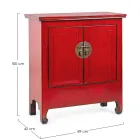 Enfilade basse vintage avec 2 portes en bois d'orme rouge Homemotion - Konan Viadurini