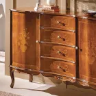 Buffet en bois classique 2 portes et 4 tiroirs Made in Italy - Windsor Viadurini