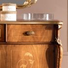 Buffet en bois de salon classique avec incrustations Made in Italy - Ottaviano Viadurini
