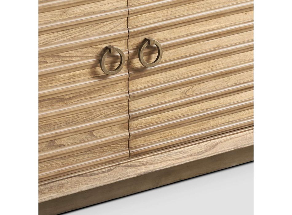 Buffet avec 2 portes Structure en bois Mindi avec finition naturelle - Steven Viadurini