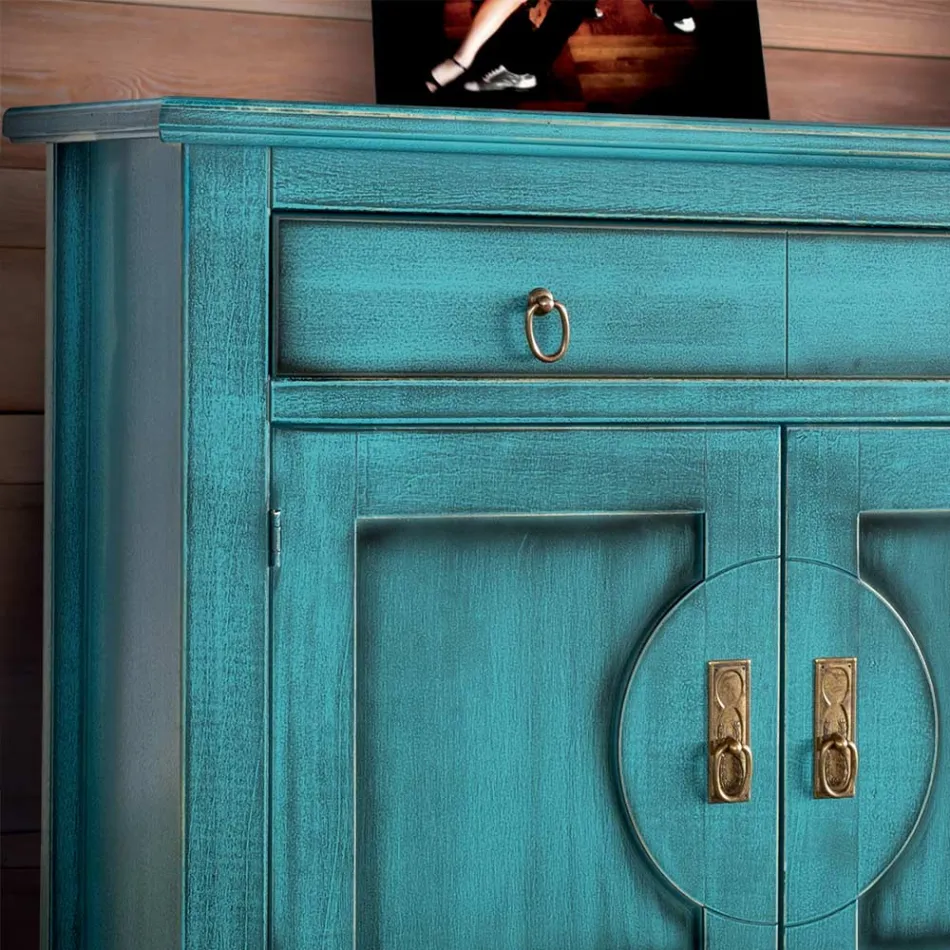 Buffet avec 3 portes et 3 tiroirs en différentes finitions Made in Italy - Ganesha Viadurini