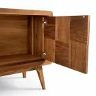 Buffet Nensi avec 3 portes en bois de noyer massif design moderne Viadurini
