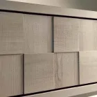 Buffet Nensi avec 3 portes en bois de noyer massif design moderne Viadurini