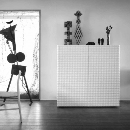 conception Buffet avec 2 portes modèle blanc, noir ou or Flora Viadurini