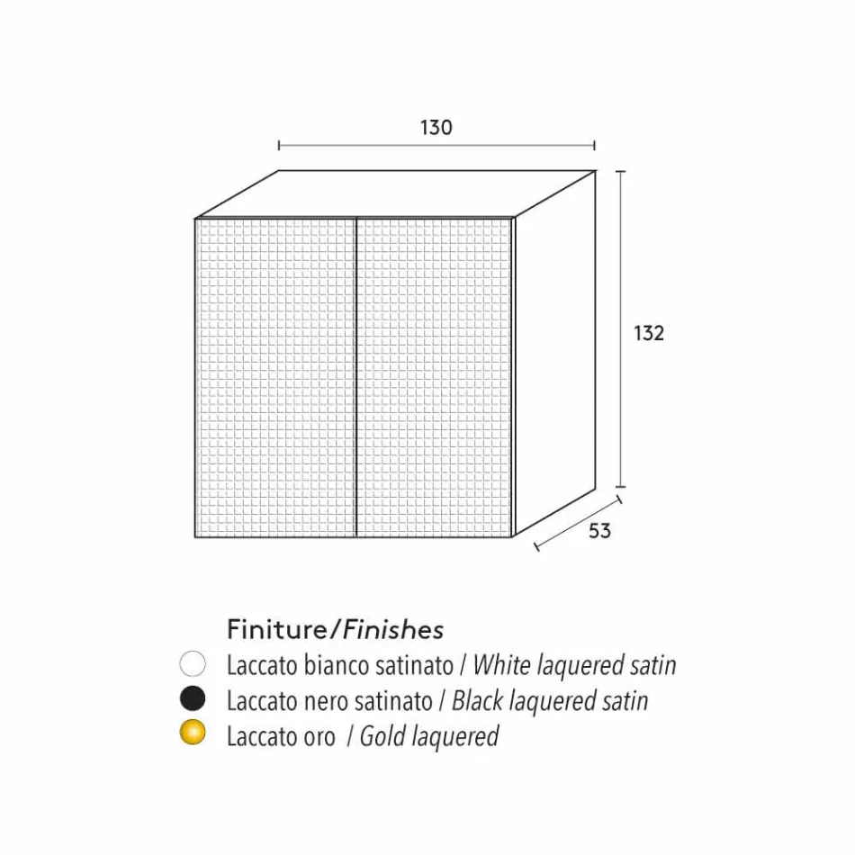 conception Buffet avec 2 portes modèle blanc, noir ou or Flora Viadurini