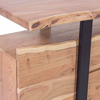Buffet design en bois d'acacia et acier peint Homemotion - Lanza