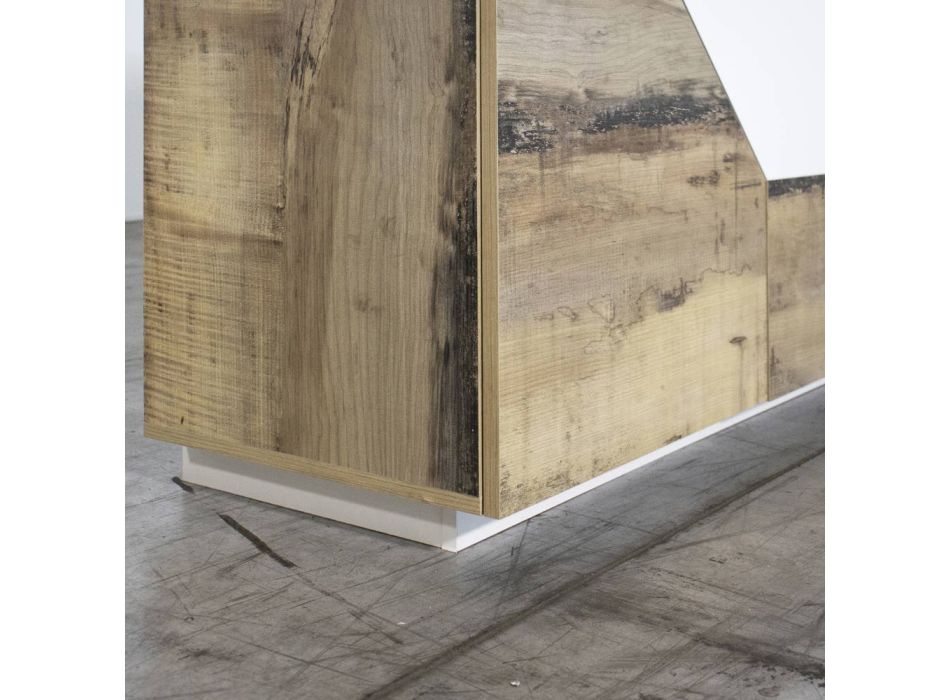Buffet en bois avec portes battantes et tiroirs Made in Italy - Bernice Viadurini