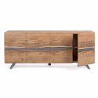 Buffet en bois et acier peint Design moderne Homemotion - Silvia Viadurini