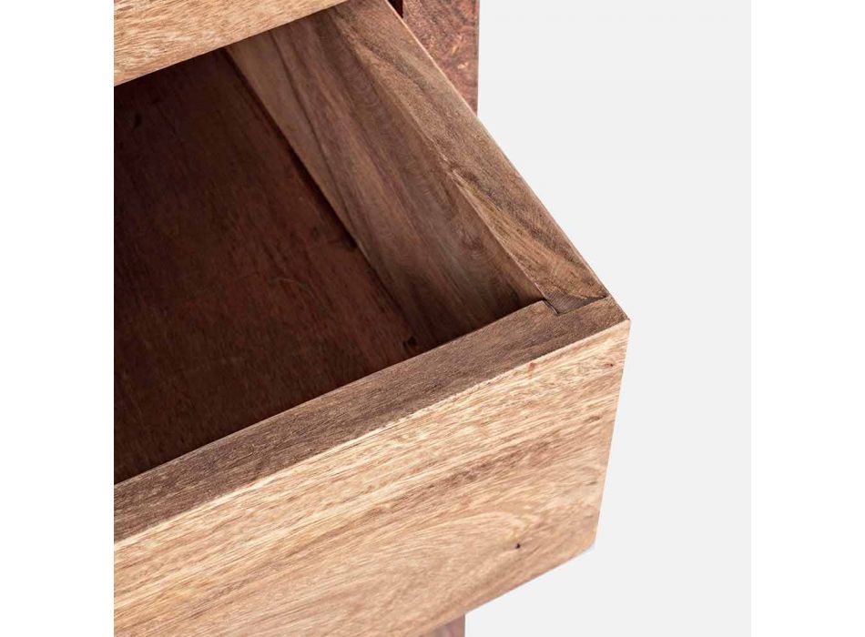 Buffet en bois au fini naturel avec portes et tiroirs Homemotion - Ventador Viadurini