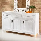 Buffet en teck massif à 3 portes et 3 tiroirs - Sumo Viadurini