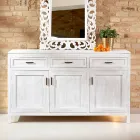 Buffet en teck massif à 3 portes et 3 tiroirs - Sumo Viadurini