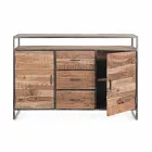 Buffet moderne avec structure en bois d'acacia et acier Homemotion - Posta Viadurini